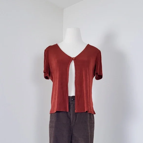 Vintage Rust Button-Front Top - Picture 10 of 10